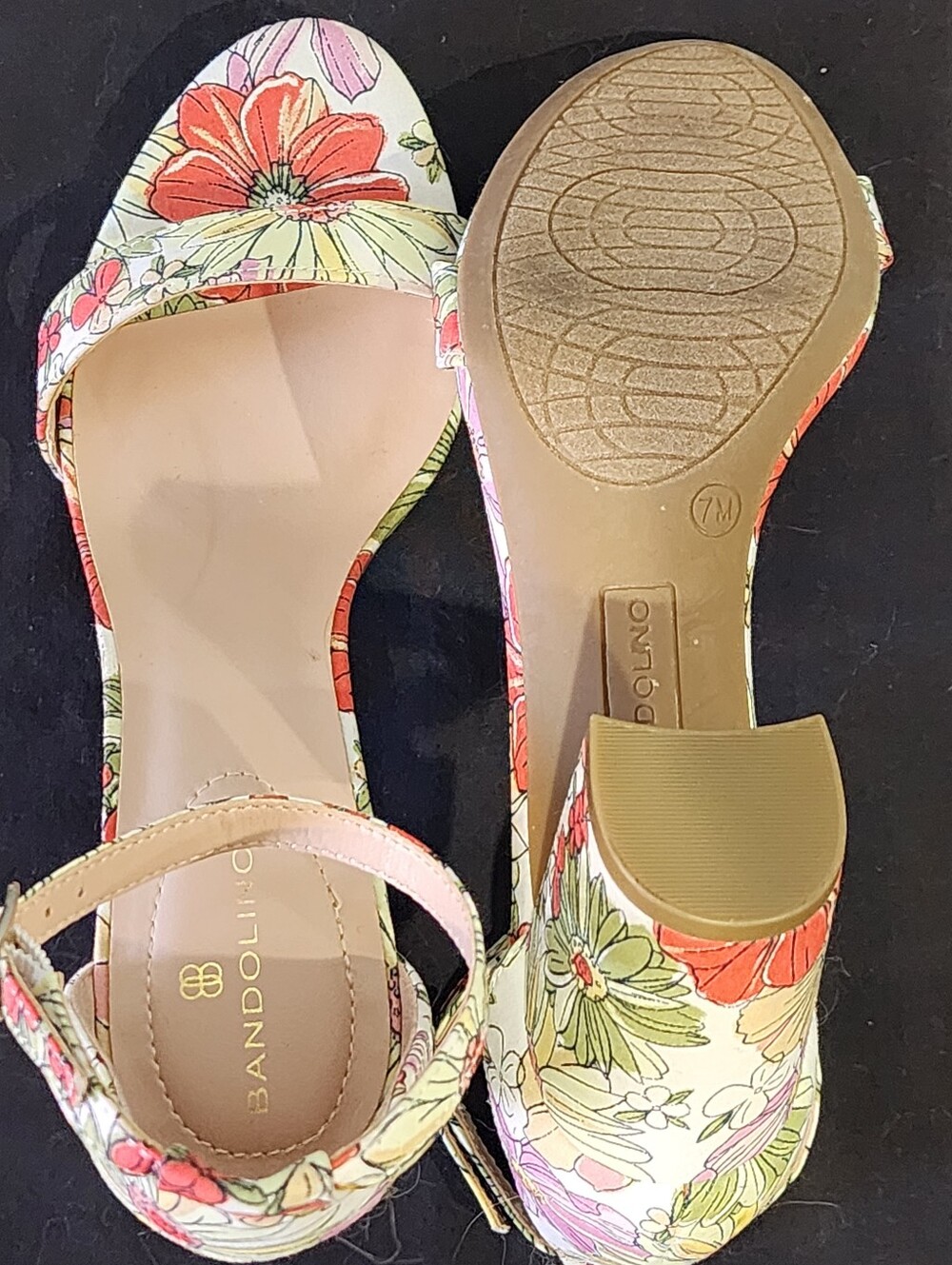 NWOT - Bandolino | Floral Block Heel Sandals - Pink Multi - Picture 4 of 9